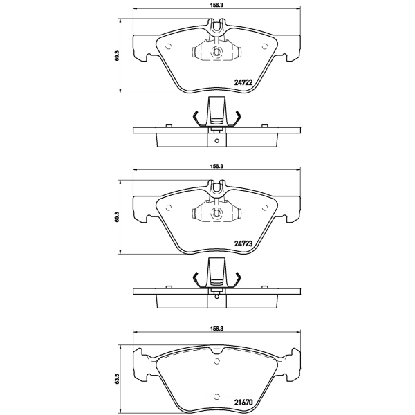 brembo Premium Low-Met OE Equivalent Front Brake Pads P50075