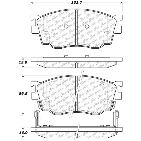 Centric Premium Ceramic Front Disc Brake Pads 301.07550