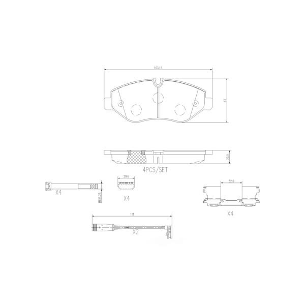 brembo Premium Ceramic Front Disc Brake Pads P50085N