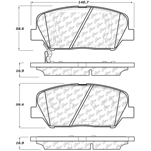 Centric Posi Quiet™ Ceramic Front Disc Brake Pads 105.14130