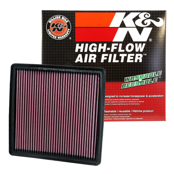 K&N 33 Series Panel Red Air Filter （10.5" L x 9.875" W x 1" H) 33-2385