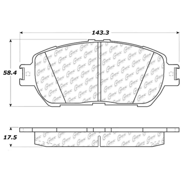 Centric Posi Quiet™ Extended Wear Semi-Metallic Front Disc Brake Pads 106.09062