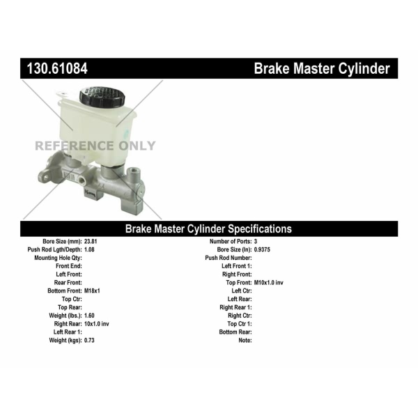 Centric Premium Brake Master Cylinder 130.61084