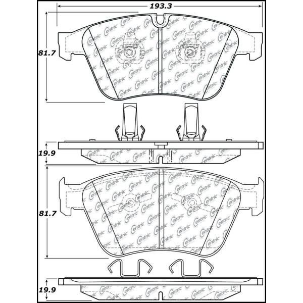 Centric Posi Quiet™ Semi-Metallic Front Disc Brake Pads 104.12710