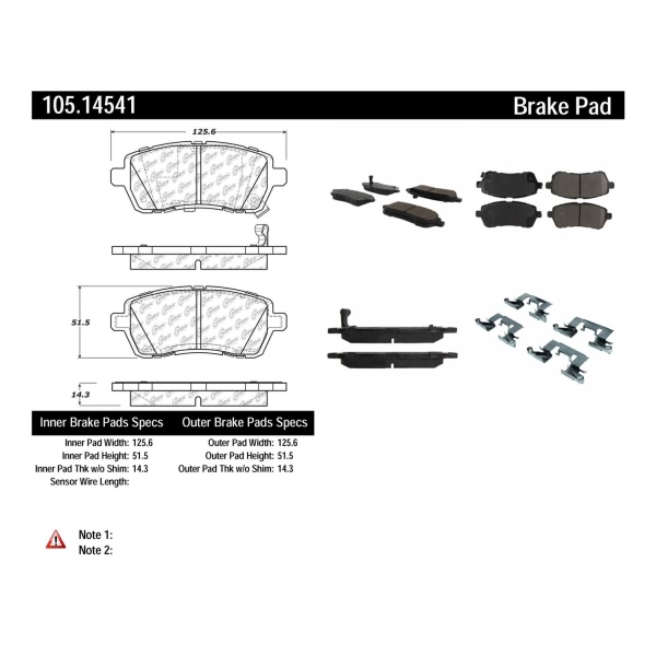 Centric Posi Quiet™ Ceramic Front Disc Brake Pads 105.14541