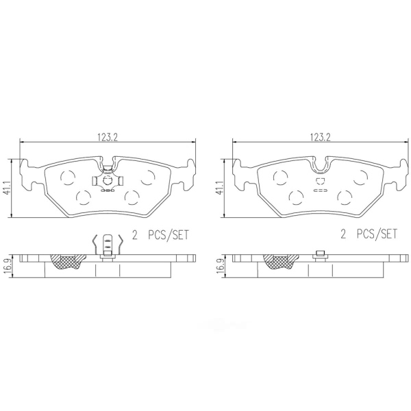 brembo Premium Ceramic Rear Disc Brake Pads P36008N