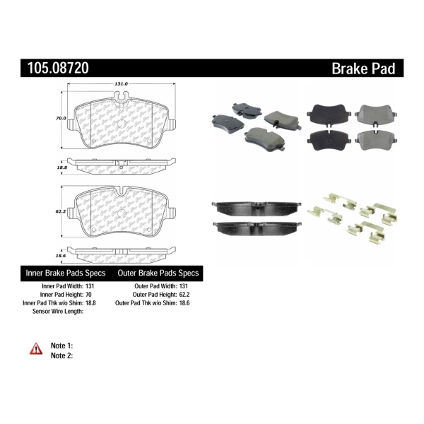 Centric Posi Quiet™ Ceramic Front Disc Brake Pads 105.08720