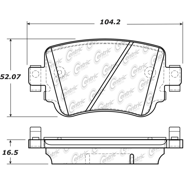 Centric Posi Quiet™ Ceramic Rear Disc Brake Pads 105.17790