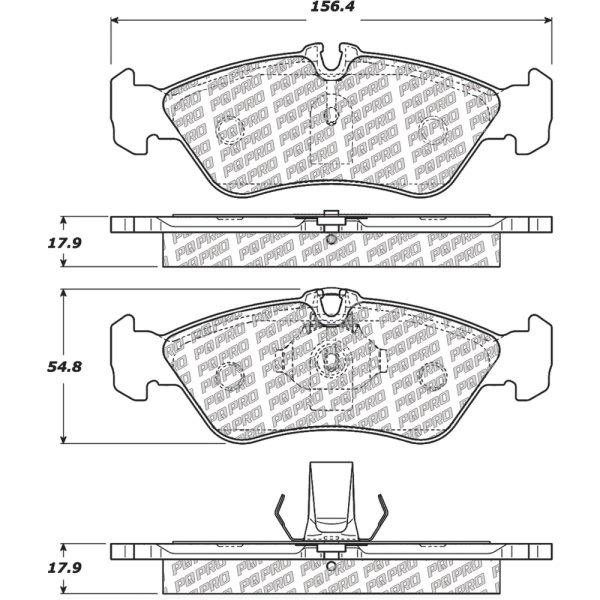 Centric Posi Quiet Pro™ Semi-Metallic Rear Disc Brake Pads 500.12290