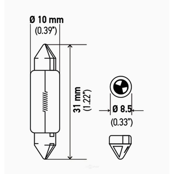 Hella 6418Tb Standard Series Incandescent Miniature Light Bulb 6418TB