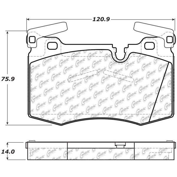 Centric Posi Quiet™ Semi-Metallic Front Disc Brake Pads 104.14030