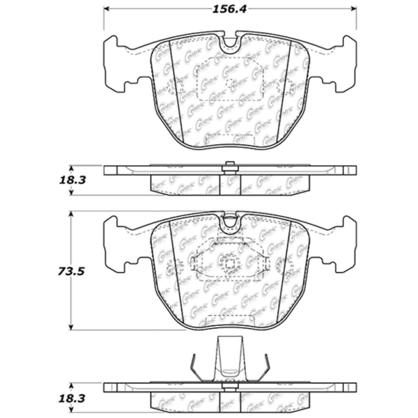 Centric Posi Quiet™ Semi-Metallic Front Disc Brake Pads 104.06811