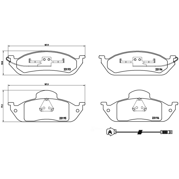 brembo Premium Low-Met OE Equivalent Front Brake Pads P50039