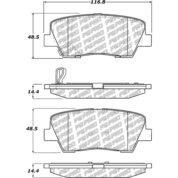 Centric Posi Quiet Pro™ Ceramic Rear Disc Brake Pads 500.12842