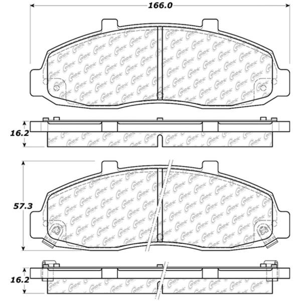 Centric Premium™ Semi-Metallic Brake Pads With Shims And Hardware 300.06790