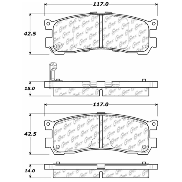 Centric Posi Quiet™ Ceramic Rear Disc Brake Pads 105.05530