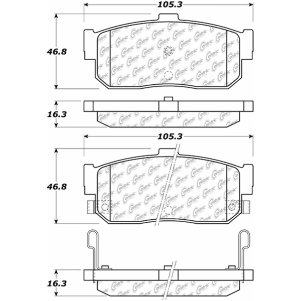 Centric Premium Ceramic Rear Disc Brake Pads 301.05400