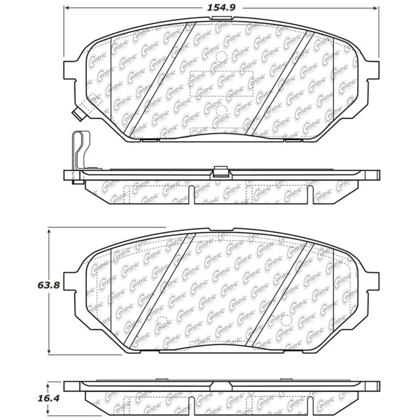 Centric Posi Quiet™ Ceramic Front Disc Brake Pads 105.13010