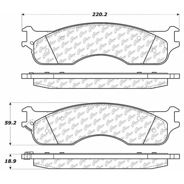 Centric Premium Semi-Metallic Front Disc Brake Pads 300.10540