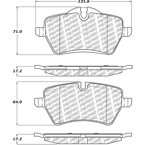 Centric Posi Quiet Pro™ Semi-Metallic Front Disc Brake Pads 500.12041