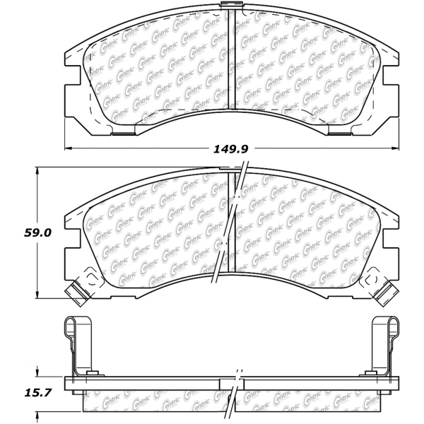 Centric Posi Quiet™ Ceramic Front Disc Brake Pads 105.05301