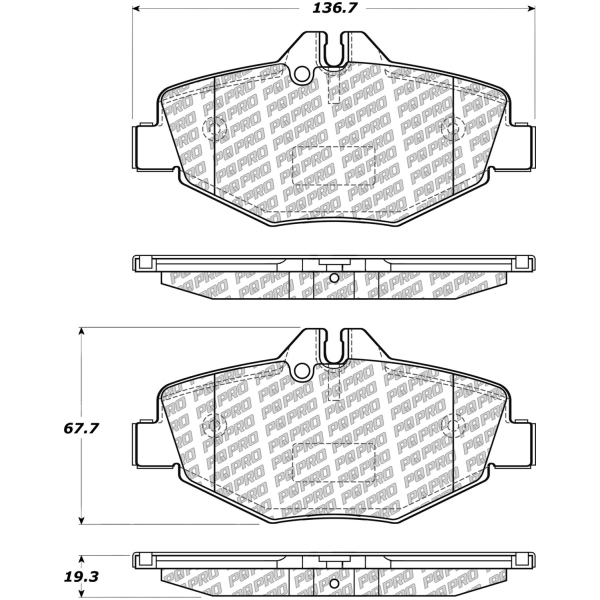 Centric Posi Quiet Pro™ Semi-Metallic Front Disc Brake Pads 500.09870