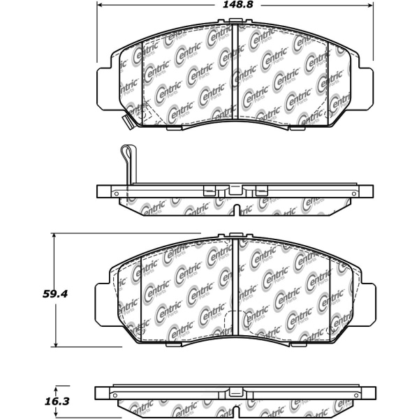 Centric Posi Quiet™ Ceramic Front Disc Brake Pads 105.16080