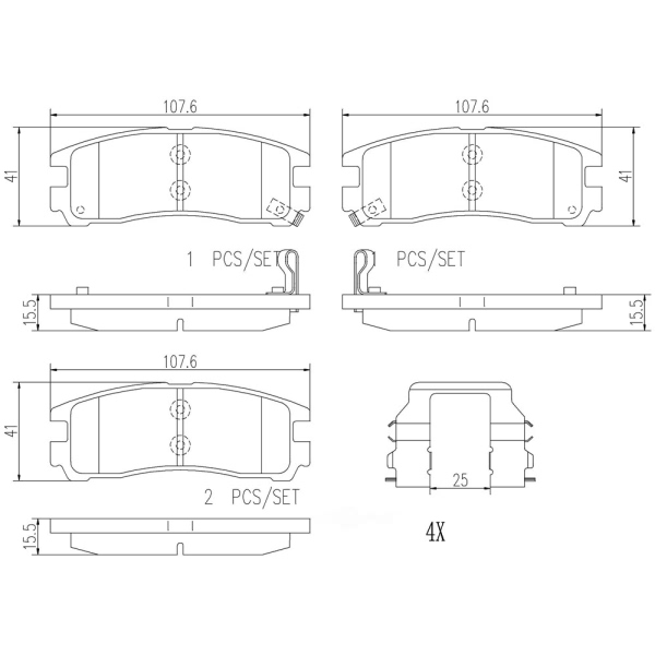 brembo Premium Ceramic Rear Disc Brake Pads P54012N