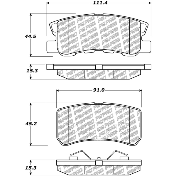 Centric Posi Quiet Pro™ Ceramic Rear Disc Brake Pads 500.08680