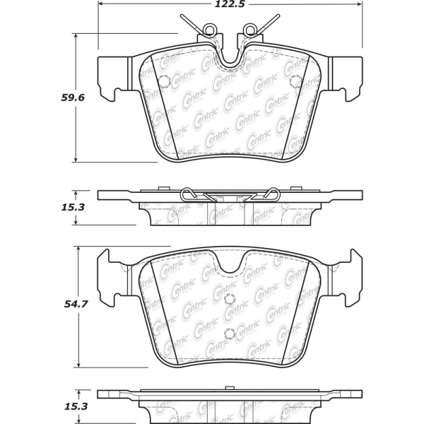 Centric Posi Quiet™ Semi-Metallic Rear Disc Brake Pads 104.18210