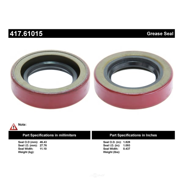 Centric Premium™ Rear Wheel Seal 417.61015