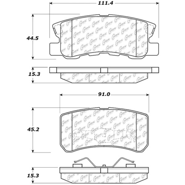 Centric Premium Ceramic Rear Disc Brake Pads 301.08680