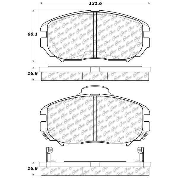 Centric Premium Ceramic Front Disc Brake Pads 301.11250