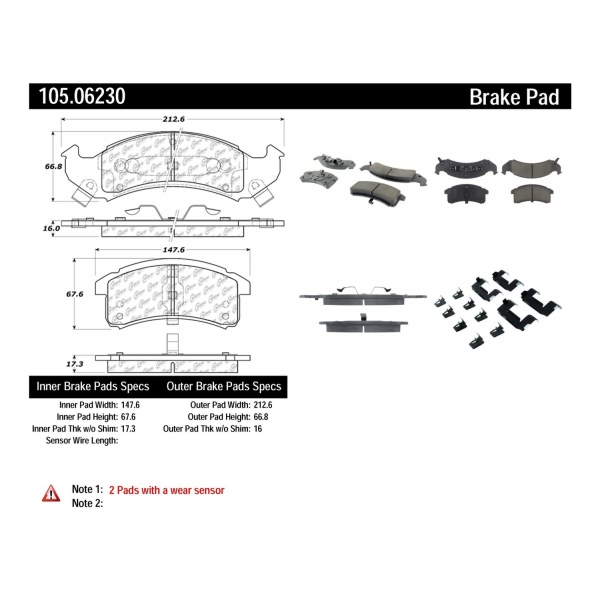 Centric Posi Quiet™ Ceramic Front Disc Brake Pads 105.06230