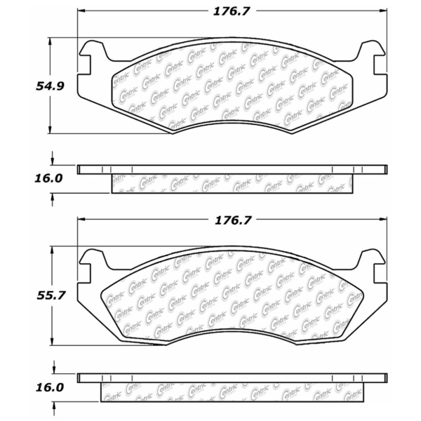 Centric Premium Semi-Metallic Front Disc Brake Pads 300.02030