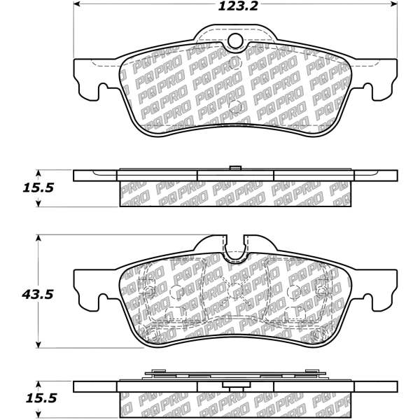 Centric Posi Quiet Pro™ Semi-Metallic Rear Disc Brake Pads 500.10600