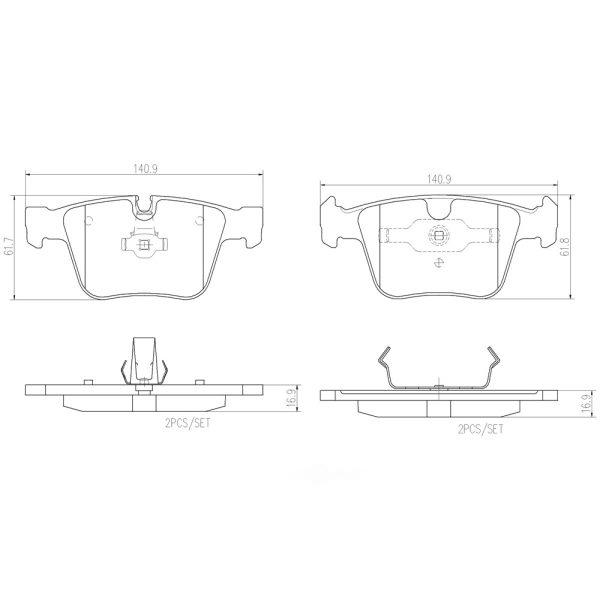 brembo Premium Ceramic Rear Disc Brake Pads P50116N