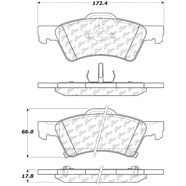 Centric Posi Quiet™ Semi-Metallic Front Disc Brake Pads 104.08570