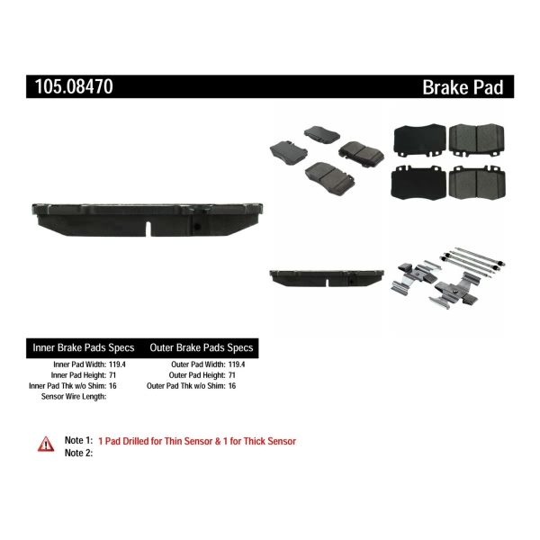 Centric Posi Quiet™ Ceramic Front Disc Brake Pads 105.08470