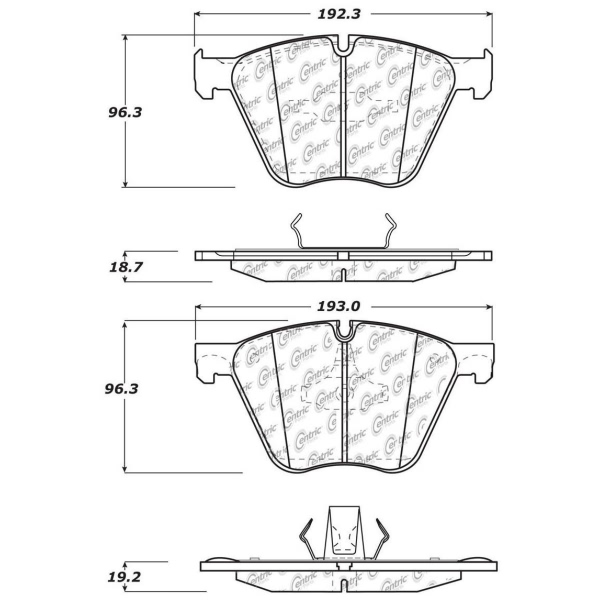 Centric Posi Quiet™ Semi-Metallic Front Disc Brake Pads 104.14430