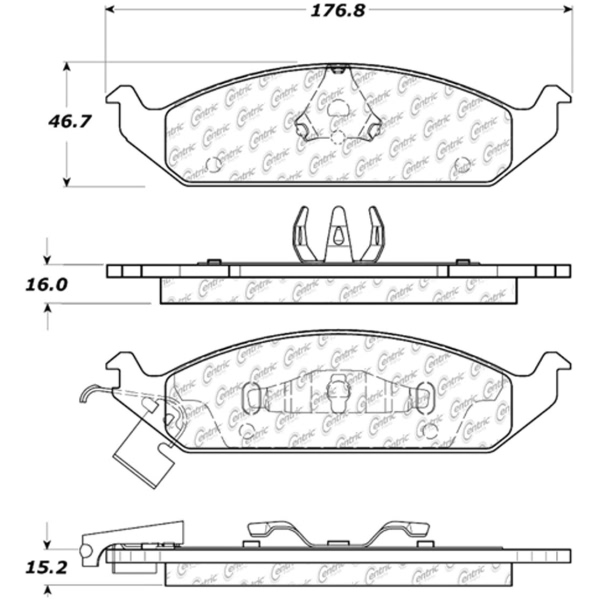 Centric Posi Quiet™ Extended Wear Semi-Metallic Front Disc Brake Pads 106.06500