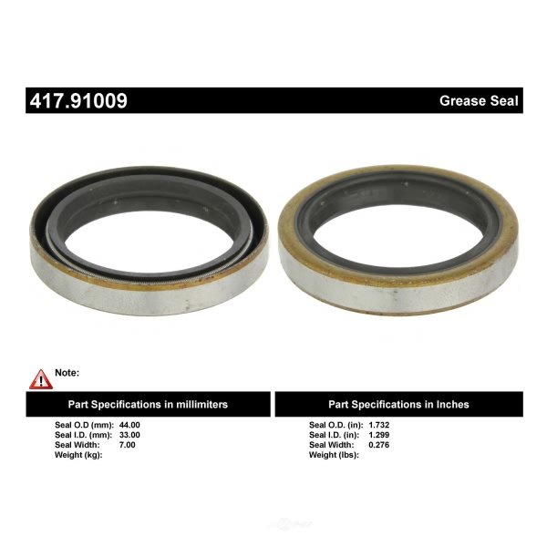 Centric Premium™ Wheel Seal 417.91009