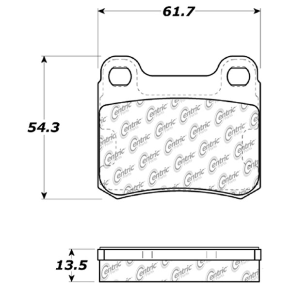 Centric Premium Ceramic Rear Disc Brake Pads 301.03350