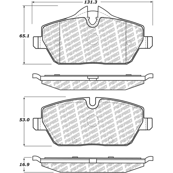 Centric Posi Quiet Pro™ Semi-Metallic Front Disc Brake Pads 500.13080