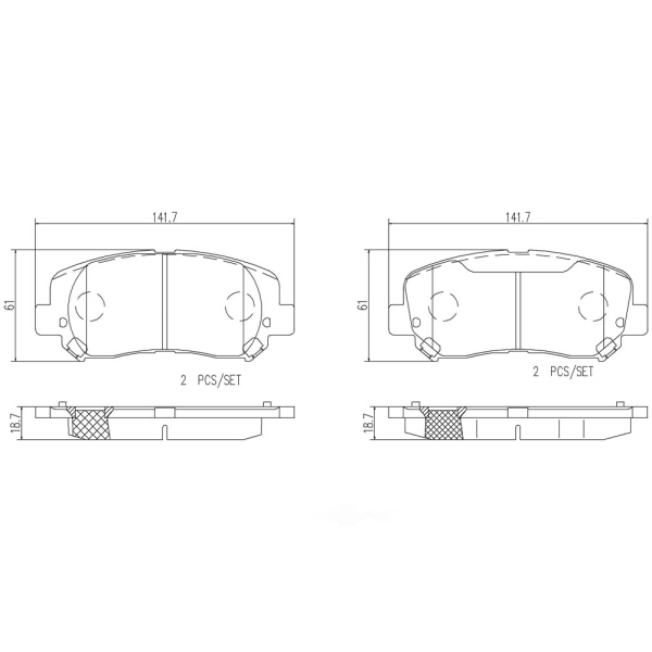 brembo Premium Ceramic Front Disc Brake Pads P18032N