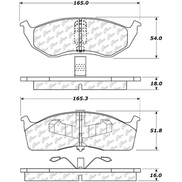 Centric Premium™ Ceramic Brake Pads With Shims And Hardware 301.06420