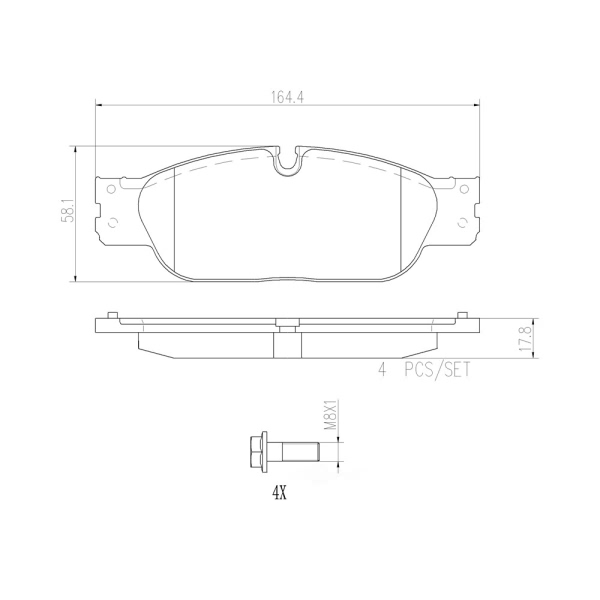 brembo Premium Ceramic Front Disc Brake Pads P36021N