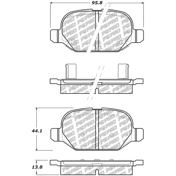 Centric Posi Quiet Pro™ Ceramic Rear Disc Brake Pads 500.15690