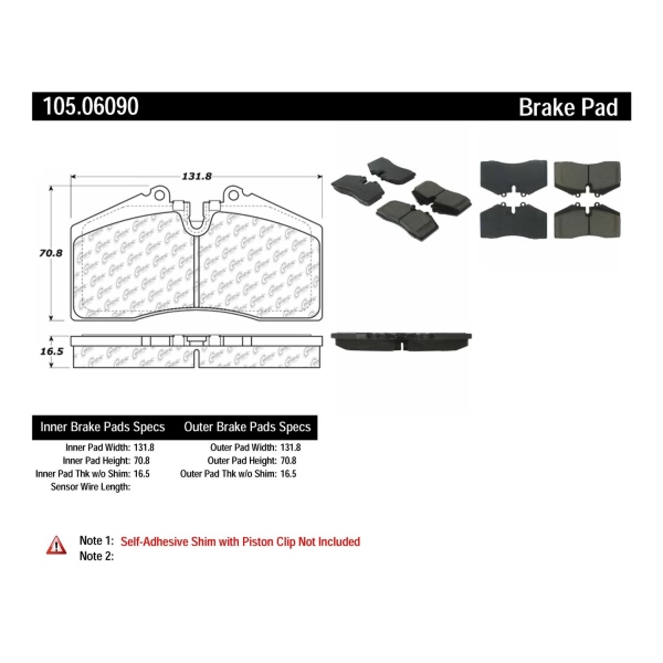 Centric Posi Quiet™ Ceramic Front Disc Brake Pads 105.06090