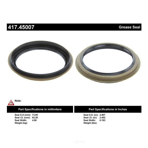 Centric Premium™ Front Wheel Seal 417.45007